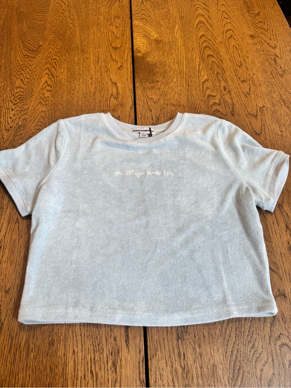 Anthropologie BRIDEMERCH “Marriage Material” Baby Tee
